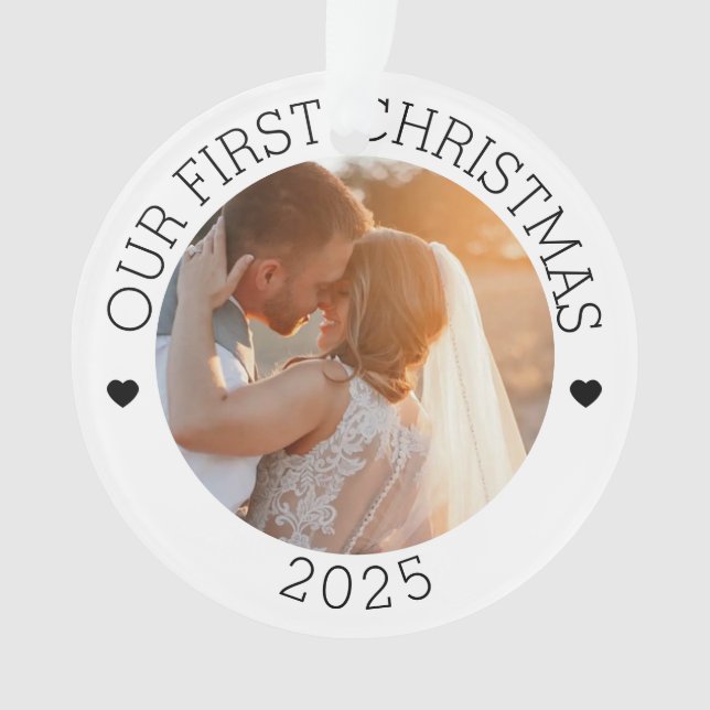 Our First Christmas Custom Photo Ornament (Front)