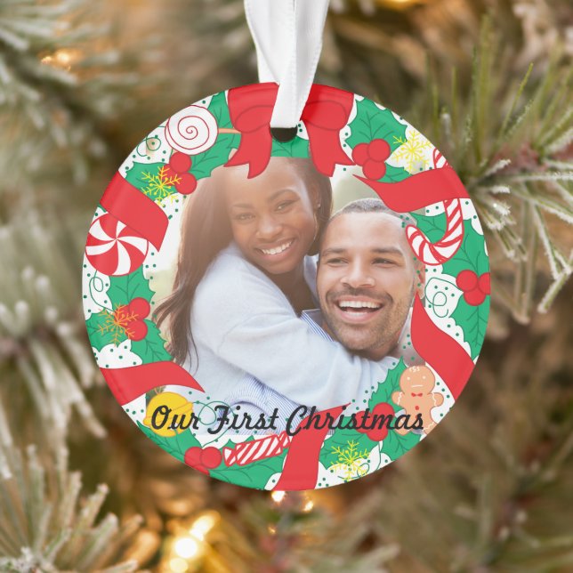 Our First Christmas |  Custom Photo Ornament (Tree)
