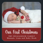 Our First Christmas Custom Photo Stickers<br><div class="desc">Celebrate your first Christmas together with this Christmas envelope seal. Matching Christmas cards and address labels avaiilable</div>