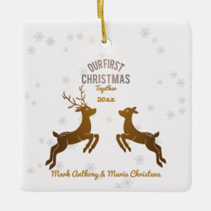 Our First Christmas Customisable Reindeer Ornament