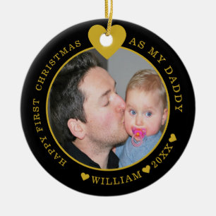 Our First Christmas Daddy And Baby Photo Ceramic Tree Decoration
