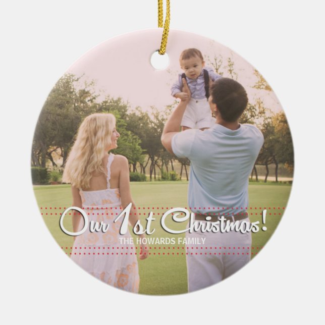 Our First Christmas Elegant Modern Ornament (Front)
