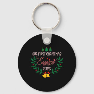 Our First Christmas Engaged 2023 Engagement Couple Key Ring