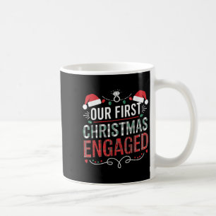 Our First Christmas Engaged 2024 Couples Pajamas C Coffee Mug