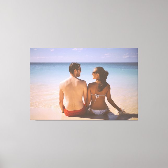 Our First Christmas Engaged 2024 Wedding Ornament  Canvas Print (Front)