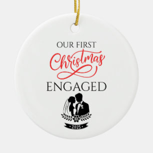 Our First Christmas Engaged 2025 Ceramic Tree Decoration