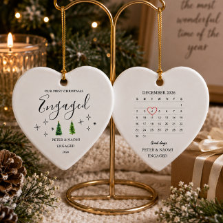 Our first christmas engaged ceramic tree decoration