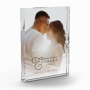 Our First Christmas Engaged Classic Minimal Photo