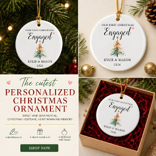 Our First Christmas Engaged Couple Ornament