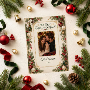 Our First Christmas Engaged Holiday Card
