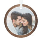 Our First Christmas Engaged Rustic Pine Tree Photo