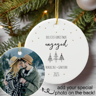 Our First Christmas Engaged Simple Ceramic Tree Decoration