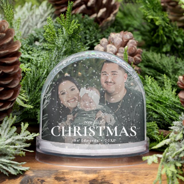 Our First Christmas Family Photo Snowglobe (Winter)