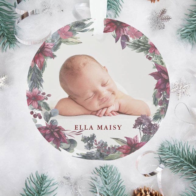 Our First Christmas Grandparents Baby Photo Ornament (Creator Uploaded)