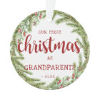 Our First Christmas Grandparents Pine Photo