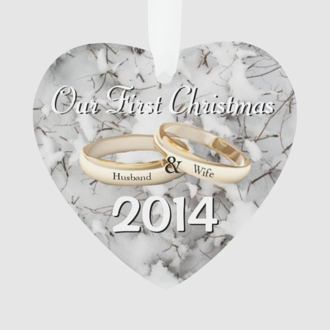 Our First Christmas Heart Christmas Ornament (Front)