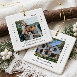 Our First Christmas in New Home Personalised Photo Ceramic Ornament