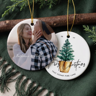 Our First Christmas in New Home Personalised Photo Ceramic Tree Decoration