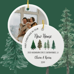 Our First Christmas in New Home Photo Ceramic Tree Decoration