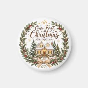 Our First Christmas in Our New Home 2026 Ornament Magnet