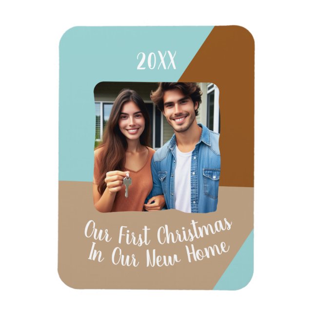 Our First Christmas In Our New Home Custom Photo  Magnet (Vertical)