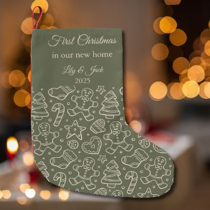 Our First Christmas In Our New Home Cute Print Small Christmas Stocking