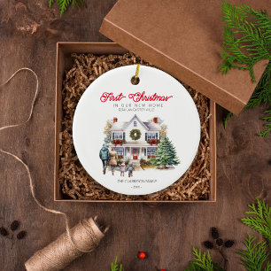 Our First Christmas in Our New Home Family Ornamen Ceramic Tree Decoration