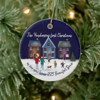 our first Christmas in our new home house street Ceramic Tree Decoration
