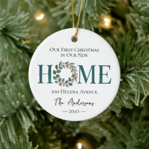 Our First Christmas in Our New Home Photo Ceramic Tree Decoration