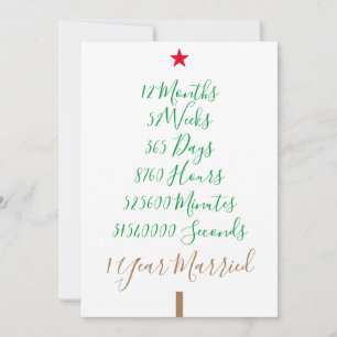 Our First Christmas Married 1 Year Wed xmas Holiday Card