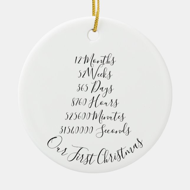 Our First Christmas Married Anniversary Wedding Ceramic Tree Decoration (Front)