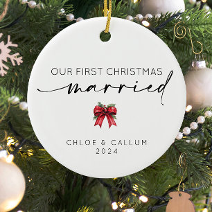 Our First Christmas Married Ceramic Tree Decoration