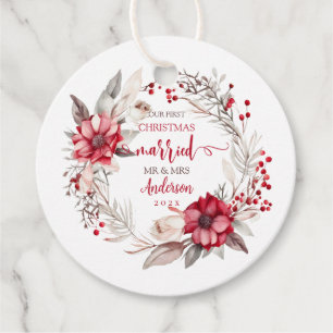 Our first Christmas Married Favour Tags