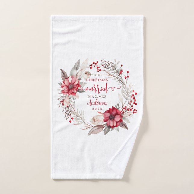 Our first Christmas Married Hand Towel (Hand Towel)