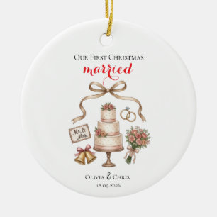 Our First Christmas Married Mr And Mrs Ceramic Tree Decoration