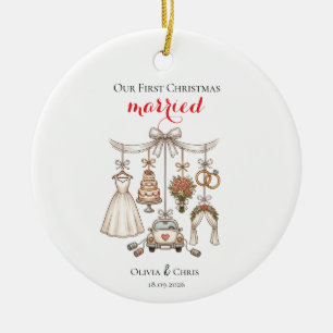 Our First Christmas Married Mr And Mrs Ceramic Tree Decoration