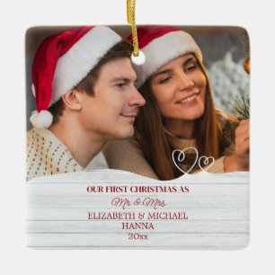 Our First Christmas Married Mr & Mrs Ceramic Ornam Ornament