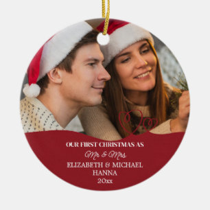 Our First Christmas Married Mr & Mrs Ceramic Ornam Tree Decoration