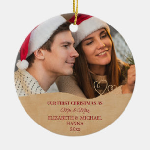 Our First Christmas Married Mr & Mrs Ceramic Ornam Tree Decoration