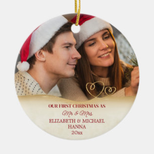 Our First Christmas Married Mr & Mrs Ceramic Tree Decoration