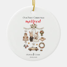 Our First Christmas Married Newlywed Cute Holiday
