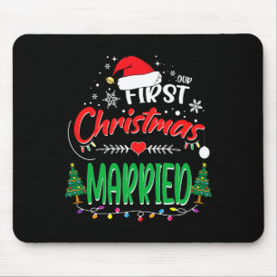 Our First Christmas Married Newlywed Mr And Mrs  Mouse Pad
