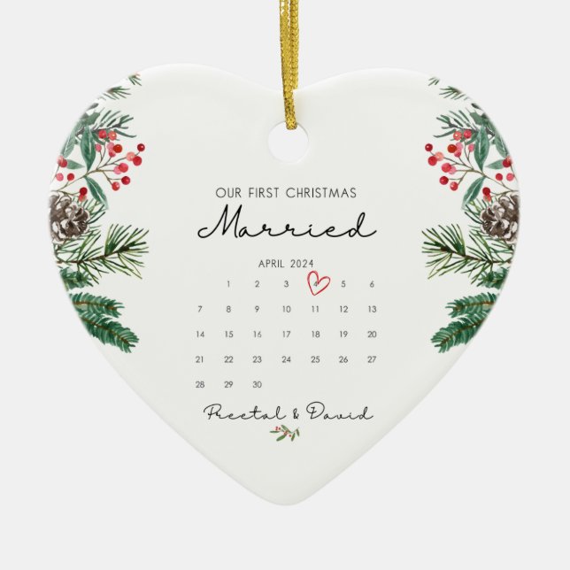 Our First Christmas Married Ornament (Front)