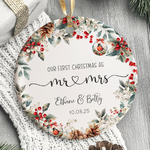Our First Christmas Married Ornament Mr&Mrs