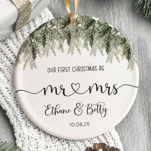 Our First Christmas Married Ornament Mr&Mrs