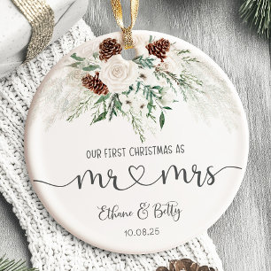 Our First Christmas Married Ornament Mr&Mrs