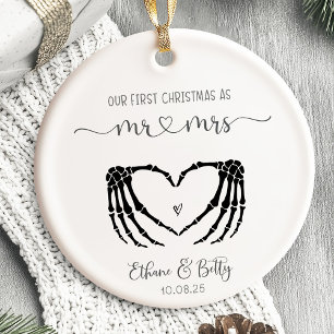 Our First Christmas Married Ornament Mr&Mrs Heart