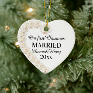 Our First Christmas Married Personalised Ceramic Tree Decoration