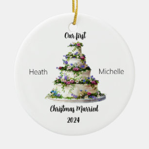 Our First Christmas Married Personalized Ornament