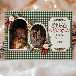 Our First Christmas Married Photo Announcement